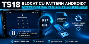 TS18 blocat cu pattern Android: factory reset fără acces la Settings
